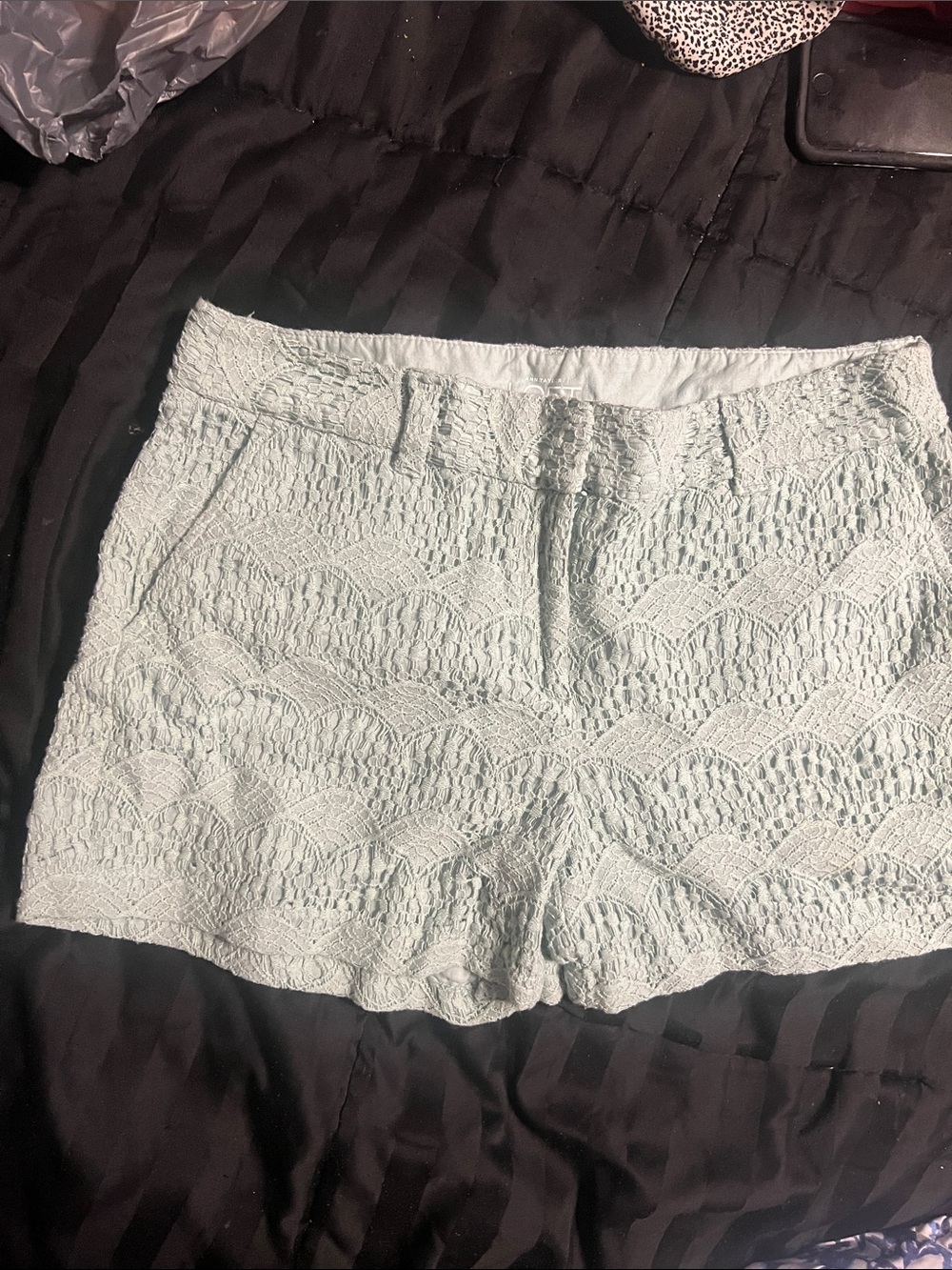 The Loft Women's 4” Lace Overlay lace shorts  - Light Mint, size 6